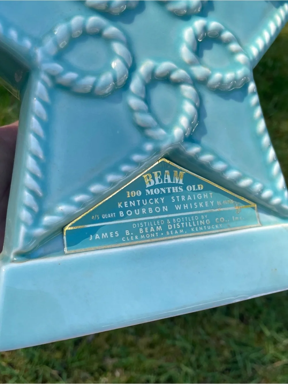 Vintage Alaska 49 Star Ceramic Decanter - Teal